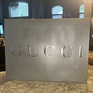 Gucci Metallic Silver Gift Bag